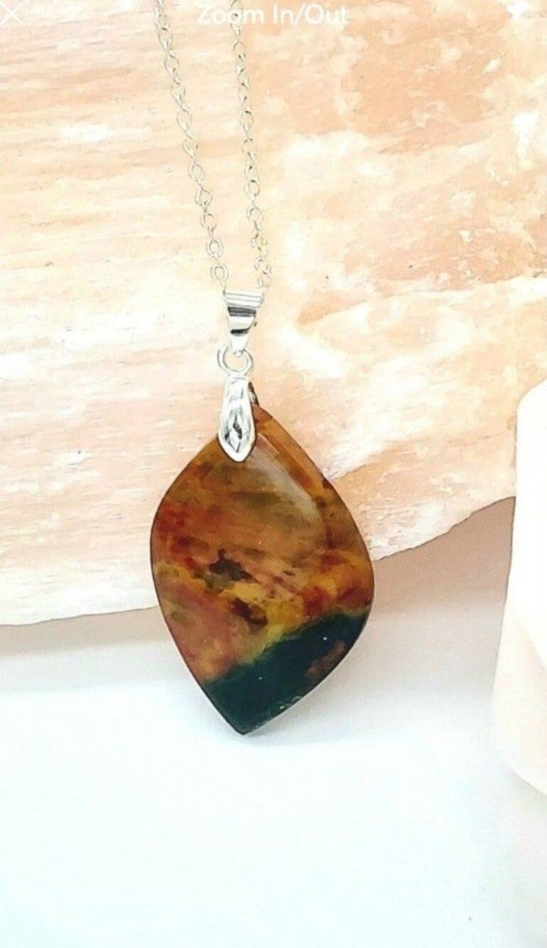 Bloodstone Necklace Natural Gemstone Pendant